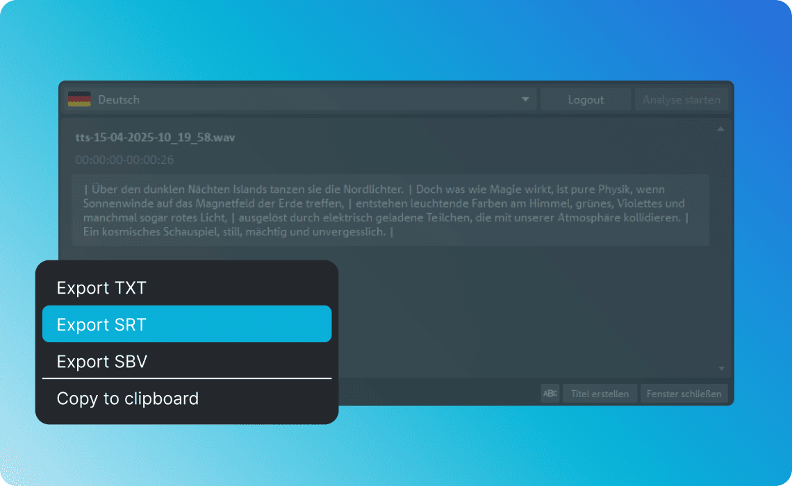 Export and share Export and share