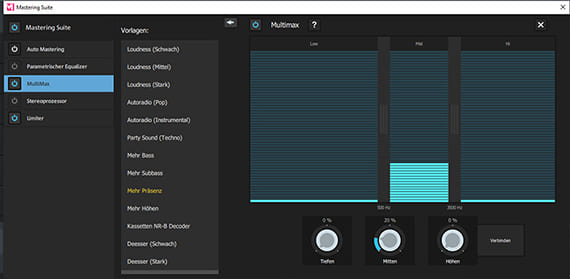 Multiband-Kompressor im Zusatzmodul "Premium FX"