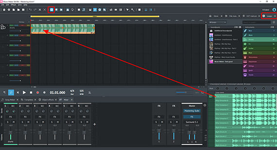 Select and import soundpool loops via drag and drop