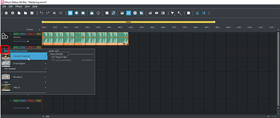 Load VST instrument into track