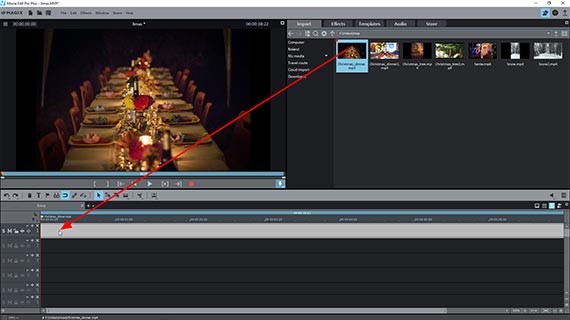 Importing a Christmas video via drag & drop