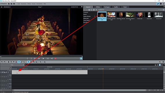 Weihnachtsvideo per Drag & Drop importieren