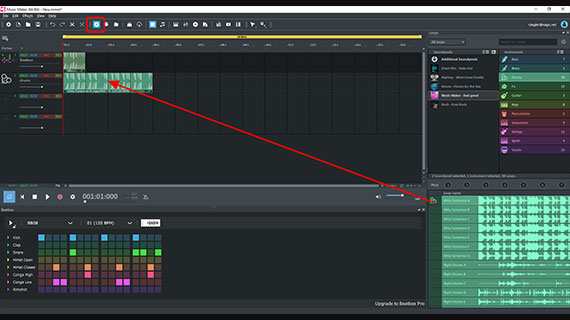 Place the drum sample "Kitty Compress A" on a track and then change the tempo