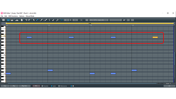  Ride notes in the offbeat (MIDI editor)