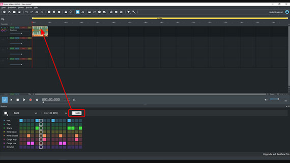 Beatbox-Pattern per Drag & Drop zu Audio-Objekt umwandeln