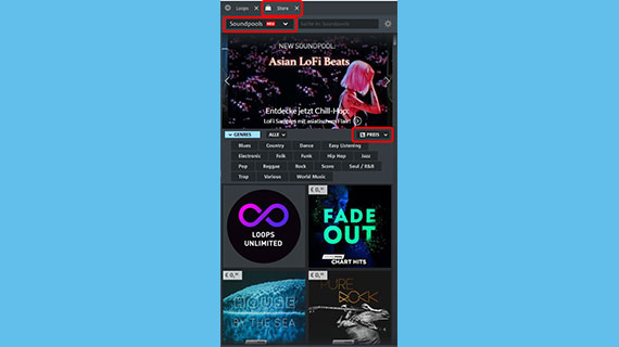 Im Store weitere Soundpool-Loops installieren