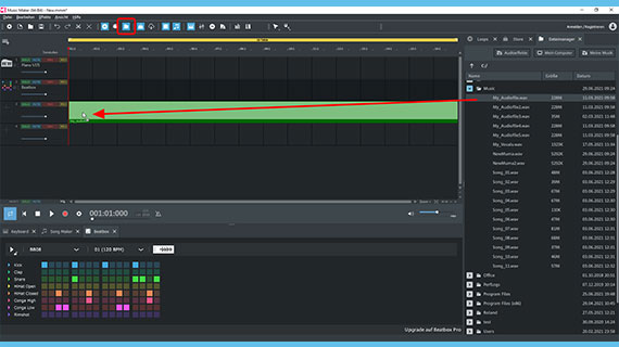 Song aus dem Dateimanager laden