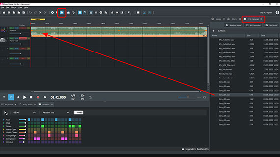 Drag and drop audio file from file manager