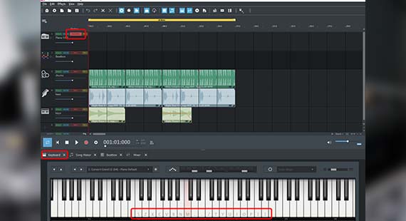 Activate track for software synthesizer