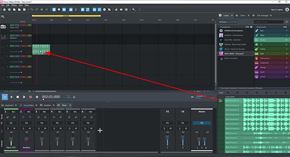 Place a  drum sample on a track and then change the tempo