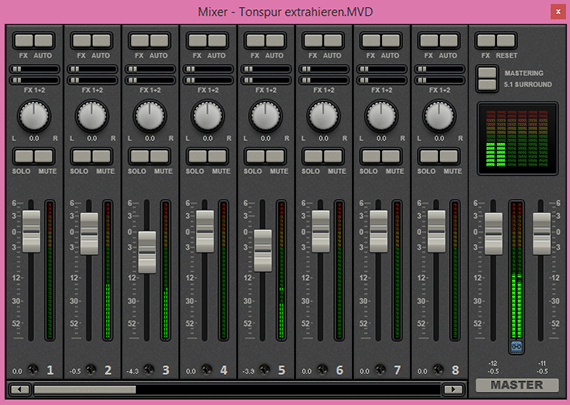 Tonspur extrahieren: Audio-Mixer