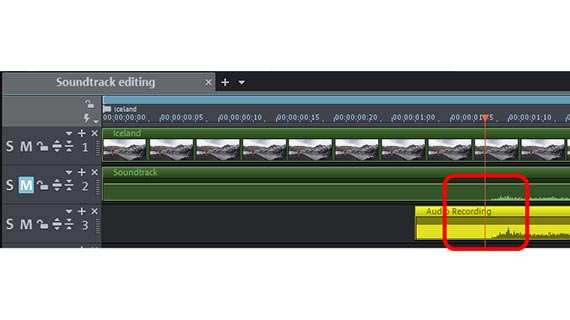 Edit audio track: Synchronization