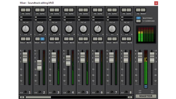 Geluidsspoor bewerken: virtuele mixer