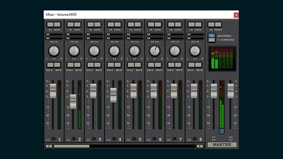 Control audio using peak meter