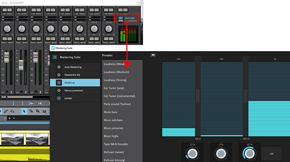 Geluidsbewerking met multiband-compressor