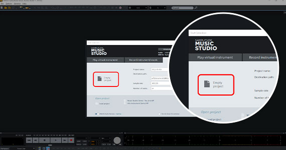 Open program and create empty project