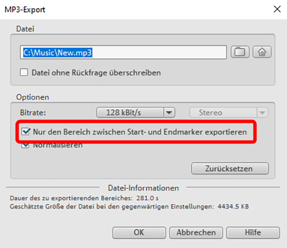 MP3 exportieren