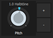 Oberfläche des Knopfes der Pitchshifting-Funktion